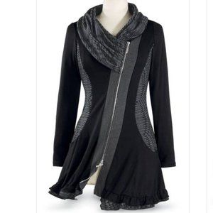 The Pyramid Collection black shawl cowel tunic small